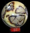 Polished Septarian Sphere - With Stand #43862-1